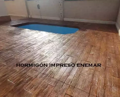 Obra hormigón impreso en Cobisa